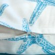 画像7: handmade  クッションカバー　40cm角 / 45cm角　スターフィッシュプリント　スラブ生地　ホワイト×ターコイズブルー (7)